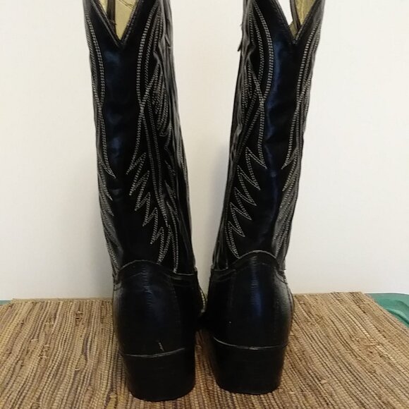 Black BRONCO Cowboy Boots Men's Size 11 EE - 1920 - Picture 4 of 16